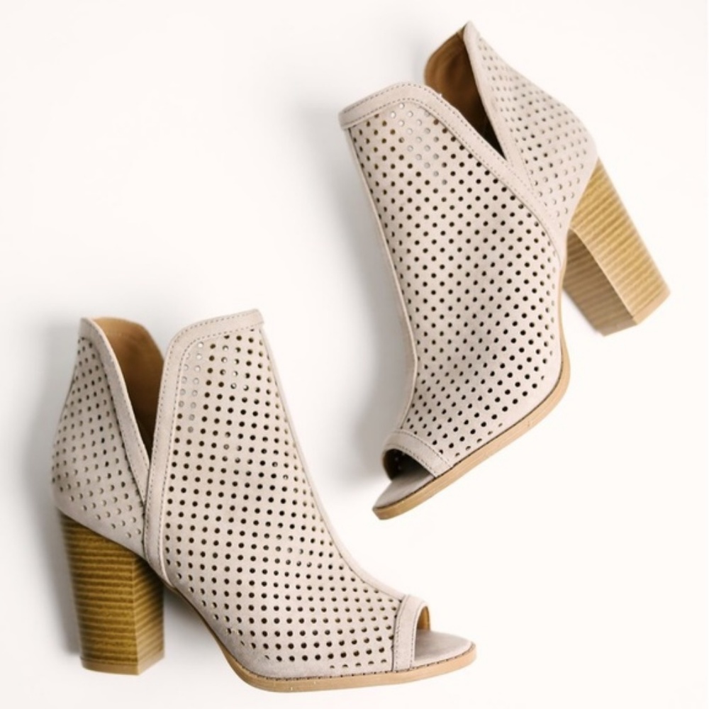 LAST PAIR! Taupe Peep Toe Bootie - Picture 4 of 6